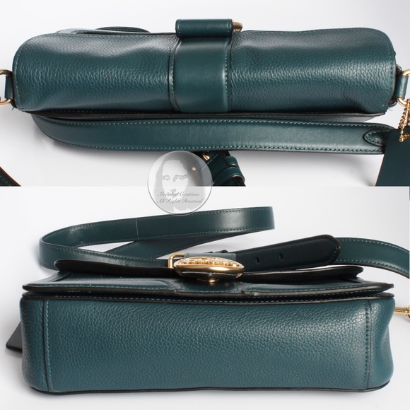 Coach Bag Georgie Shoulder Crossbody Messenger Bag Peacock Leather Style #5493 - Picture 9 of 13